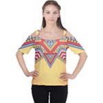 Mandala sun Cutout Shoulder T-Shirt