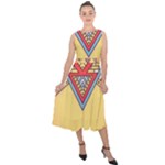 Mandala sun Midi Tie-Back Chiffon Dress