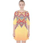 Mandala sun Quarter Sleeve Pocket Dress