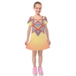 Mandala sun Kids  Short Sleeve Velvet Dress