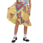 Mandala sun Kids  Ruffle Flared Wrap Midi Skirt