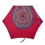 Mandala red Mini Folding Umbrellas