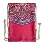 Mandala red Drawstring Bag (Large)