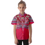 Mandala red Kids  Short Sleeve Shirt