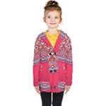 Mandala red Kids  Double Breasted Button Coat