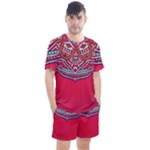 Mandala red Men s Mesh T-Shirt and Shorts Set