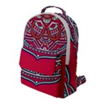 Mandala red Flap Pocket Backpack (Large)