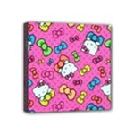 Hello Kitty, Cute, Pattern Mini Canvas 4  x 4  (Stretched)