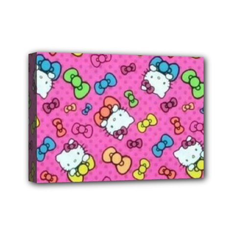 Hello Kitty, Cute, Pattern Mini Canvas 7  x 5  (Stretched) from UrbanLoad.com