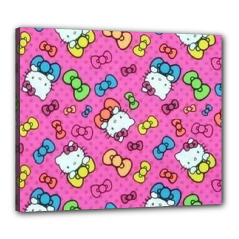 Hello Kitty, Cute, Pattern Canvas 24  x 20  (Stretched) from UrbanLoad.com