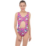 Hello Kitty, Cute, Pattern Center Cut Out Swimsuit