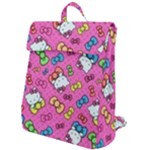 Hello Kitty, Cute, Pattern Flap Top Backpack