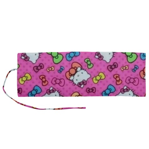 Hello Kitty, Cute, Pattern Roll Up Canvas Pencil Holder (M) from UrbanLoad.com