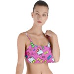 Hello Kitty, Cute, Pattern Layered Top Bikini Top 