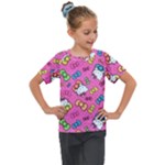Hello Kitty, Cute, Pattern Kids  Mesh Piece T-Shirt