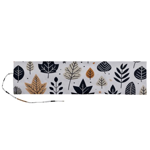 Autumn Leaves Fall Pattern Design Decor Nature Season Beauty Foliage Decoration Background Texture Roll Up Canvas Pencil Holder (L) from UrbanLoad.com