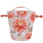 Flowers Plants Sample Design Rose Garden Flower Decoration Love Romance Bouquet Drawstring Bucket Bag