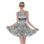 Monochrome Maze Design Print Skater Dress