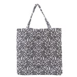 Monochrome Maze Design Print Grocery Tote Bag