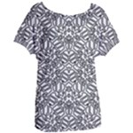 Monochrome Maze Design Print Women s Oversized T-Shirt