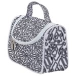 Monochrome Maze Design Print Satchel Handbag