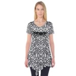 Monochrome Maze Design Print Short Sleeve Tunic 