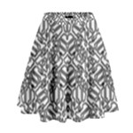 Monochrome Maze Design Print High Waist Skirt