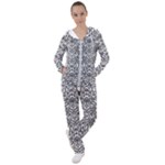 Monochrome Maze Design Print Women s Tracksuit