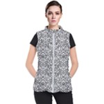 Monochrome Maze Design Print Women s Puffer Vest