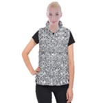 Monochrome Maze Design Print Women s Button Up Vest