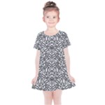 Monochrome Maze Design Print Kids  Simple Cotton Dress