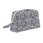 Monochrome Maze Design Print Wristlet Pouch Bag (Medium)