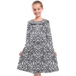 Monochrome Maze Design Print Kids  Midi Sailor Dress