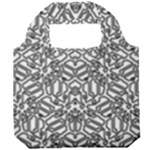 Monochrome Maze Design Print Foldable Grocery Recycle Bag