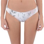 Light Grey and Pink Floral Reversible Hipster Bikini Bottoms