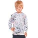 Light Grey and Pink Floral Kids  Hooded Pullover