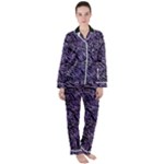 Enigmatic Plum Mosaic Women s Long Sleeve Satin Pajamas Set	