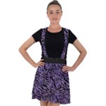 Enigmatic Plum Mosaic Velvet Suspender Skater Skirt