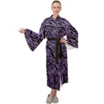 Enigmatic Plum Mosaic Maxi Velvet Kimono