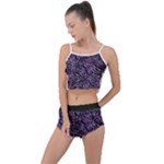 Enigmatic Plum Mosaic Summer Cropped Co-Ord Set