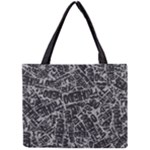 Rebel Life: Typography Black and White Pattern Mini Tote Bag