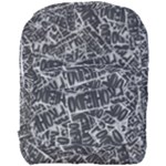 Rebel Life: Typography Black and White Pattern Full Print Backpack