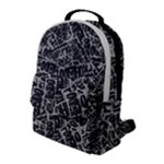 Rebel Life: Typography Black and White Pattern Flap Pocket Backpack (Large)