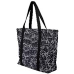 Rebel Life: Typography Black and White Pattern Zip Up Canvas Bag