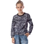 Rebel Life: Typography Black and White Pattern Kids  Long Sleeve T-Shirt with Frill 