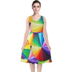 bring colors to your day V-Neck Midi Sleeveless Dress 
