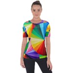 bring colors to your day Shoulder Cut Out Short Sleeve Top