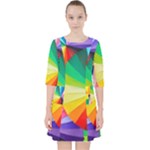 bring colors to your day Quarter Sleeve Pocket Dress