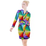 bring colors to your day Button Long Sleeve Dress