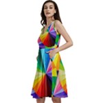 bring colors to your day Sleeveless V-Neck Skater Dress with Pockets